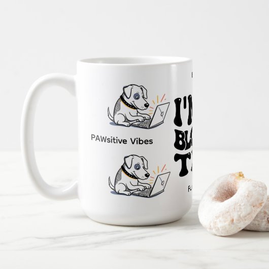grappige hond koffiemok (Met donut)