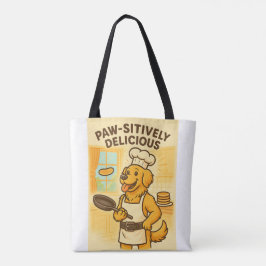 Grappige hond koken tote bag
