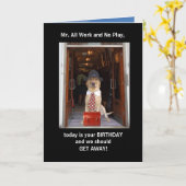 Grappige hond / Lab echtgenoot verjaardag Kaart (Gele Bloem)