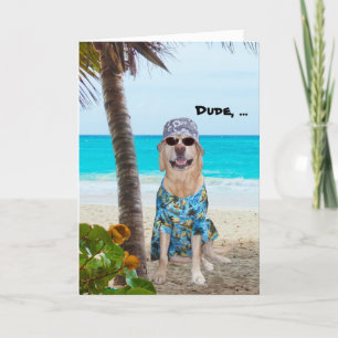 Grappige Hond/Lab Hawaiian Verjaardag Kaart