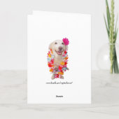 Grappige Hond/Lab Hawaiian Verjaardag Kaart (Achterkant)
