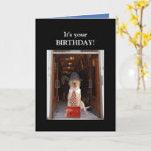 Grappige hond / Lab mannelijke verjaardag Kaart (Gele Bloem)