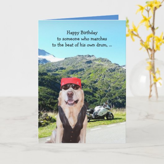 Grappige hond / Lab verjaardag voor mannelijke fie Kaart (Gele Bloem)