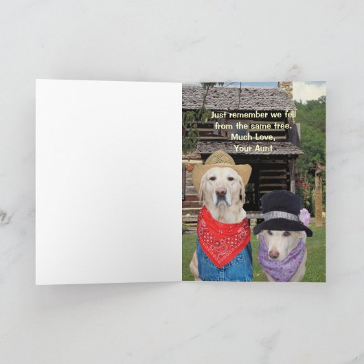 Grappige hond / Lab verjaardag voor neef Kaart (Binnen)