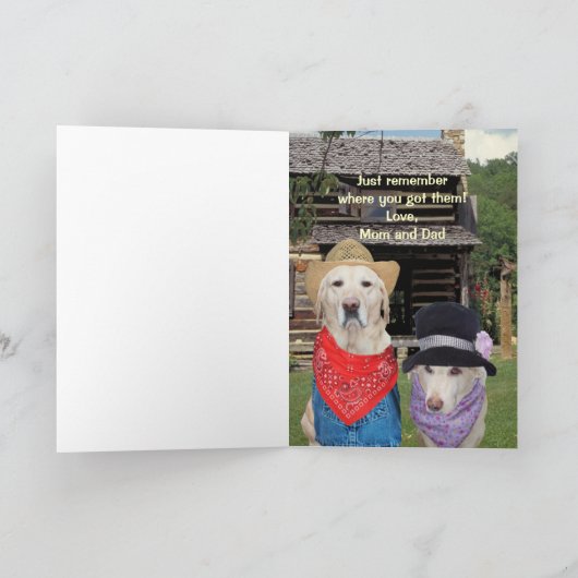 Grappige hond / Lab verjaardag voor zoon of neef Kaart (Binnen)