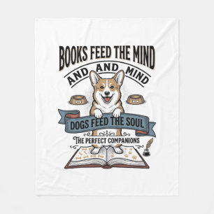 Grappige Hond Lezer Vintage Gravure T-shirt voor B Fleece Deken