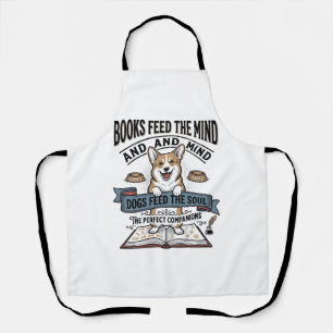 Grappige Hond Lezer Vintage Gravure T-shirt voor B Schort