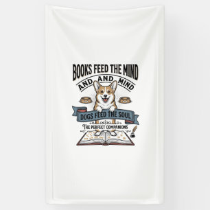 Grappige Hond Lezer Vintage Gravure T-shirt voor B Spandoek