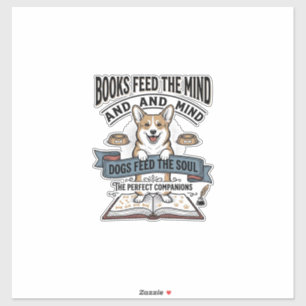 Grappige Hond Lezer Vintage Gravure T-shirt voor B Sticker