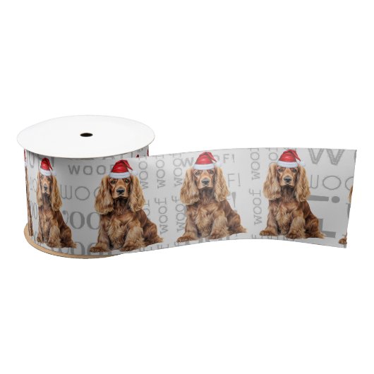 Grappige Hond Liefhebber Cocker Spaniel Hond Kerst Satijnen Lint (Spoel)