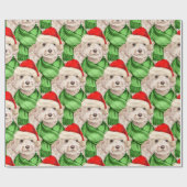 Grappige Hond Liefhebber Kerstmis Champagne Cockap Cadeaupapier (Vlak)