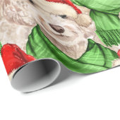 Grappige Hond Liefhebber Kerstmis Champagne Cockap Cadeaupapier (Rol Hoek)