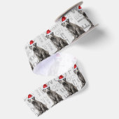 Grappige Hond Liefhebber Schattige Wolfshond Kerst Satijnen Lint (Achterkant)