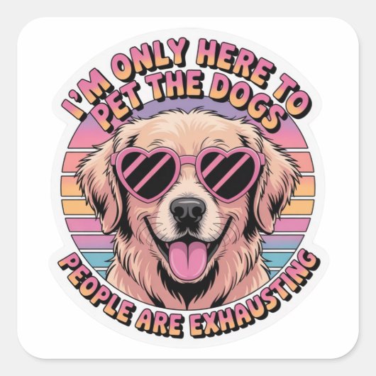 Grappige Hond Liefhebber Sticker - Ik Ben Hier Maa (Voorkant)