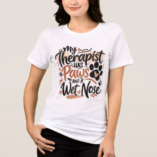 Grappige Hond Liefhebber Typografie Poot Citaat Tri-Blend Shirt