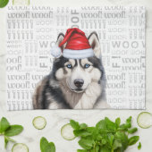 Grappige Hond Liefhebber Vakantie Siberische Husky Theedoek (Gevouwen)