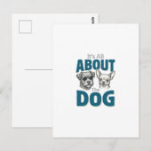 Grappige Hond Liefhebber Vintage Gravure Grafisch_ Briefkaart (Voorkant / Achterkant)