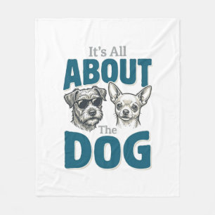 Grappige Hond Liefhebber Vintage Gravure Grafisch_ Fleece Deken