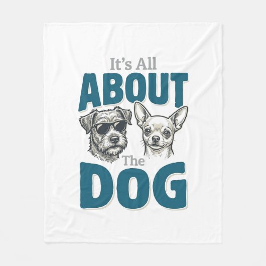 Grappige Hond Liefhebber Vintage Gravure Grafisch_ Fleece Deken (Voorkant)