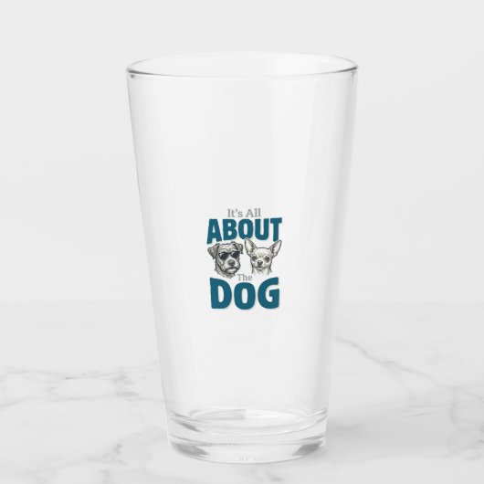 Grappige Hond Liefhebber Vintage Gravure Grafisch_ Glas (Voorkant)