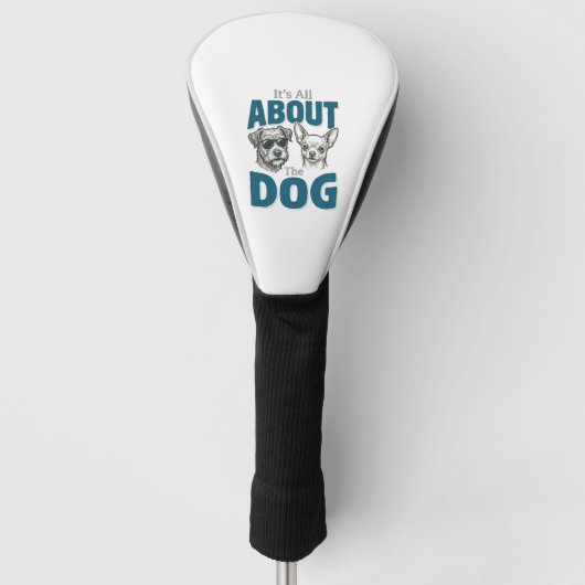 Grappige Hond Liefhebber Vintage Gravure Grafisch_ Golfheadcover (Voorkant)