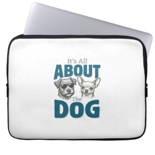 Grappige Hond Liefhebber Vintage Gravure Grafisch_ Laptop Sleeve