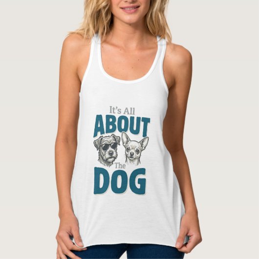 Grappige Hond Liefhebber Vintage Gravure Grafisch_ Tanktop (Voorkant)