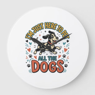 Grappige Hond Liefhebber Vintage Huisdier Alle Hon Grote Klok
