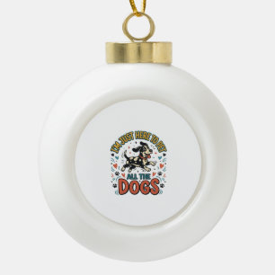 Grappige Hond Liefhebber Vintage Huisdier Alle Hon Keramische Bal Ornament