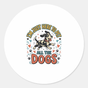 Grappige Hond Liefhebber Vintage Huisdier Alle Hon Ronde Sticker
