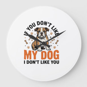 Grappige Hond Liefhebber Vintage Puppy Citaat Shir Grote Klok