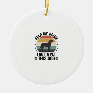 Grappige Hond Liefhebber Vintage Vouw Mijn Drank H Keramisch Ornament