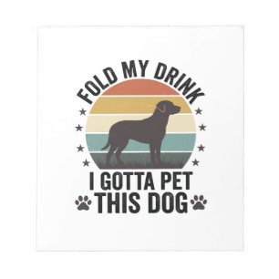 Grappige Hond Liefhebber Vintage Vouw Mijn Drank H Notitieblok