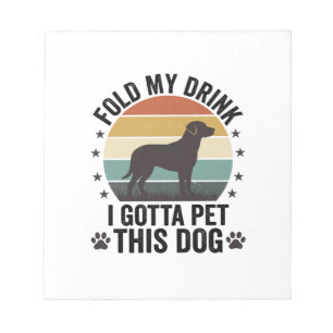 Grappige Hond Liefhebber Vintage Vouw Mijn Drank H Notitieblok