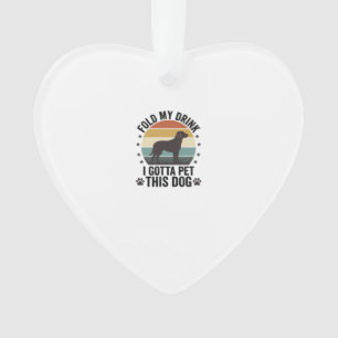 Grappige Hond Liefhebber Vintage Vouw Mijn Drank H Ornament