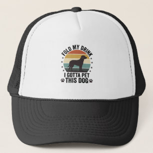 Grappige Hond Liefhebber Vintage Vouw Mijn Drank H Trucker Pet