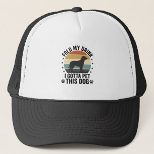 Grappige Hond Liefhebber Vintage Vouw Mijn Drank H Trucker Pet