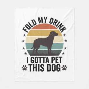 Grappige Hond Liefhebber Vintage Vouw Mijn Drankhu Fleece Deken