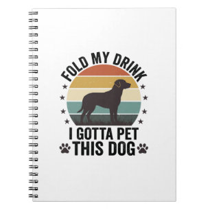 Grappige Hond Liefhebber Vintage Vouw Mijn Drankhu Notitieboek