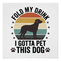 Grappige Hond Liefhebber Vintage Vouw Mijn Drankhu