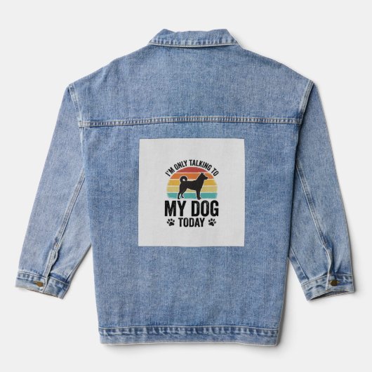 Grappige Hond Liefhebber Vintage Zonsondergang Cit Denim Jacket (Achterkant)