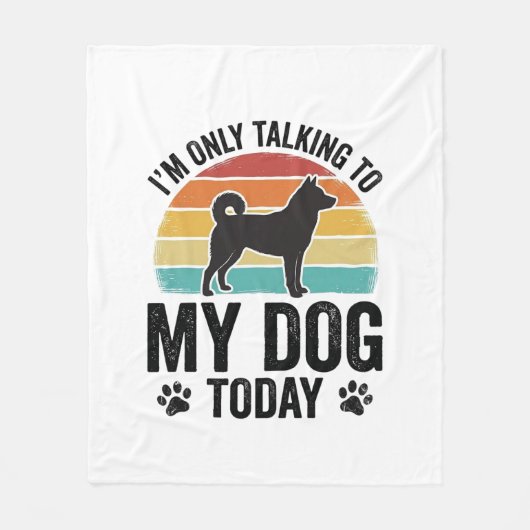 Grappige Hond Liefhebber Vintage Zonsondergang Cit Fleece Deken (Voorkant)