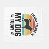 Grappige Hond Liefhebber Vintage Zonsondergang Cit Fleece Deken (Voorkant (Horizontaal))