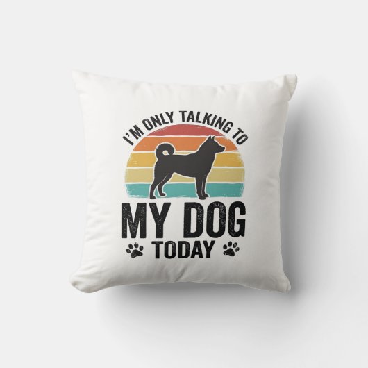 Grappige Hond Liefhebber Vintage Zonsondergang Cit Kussen (Voorkant)