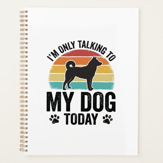 Grappige Hond Liefhebber Vintage Zonsondergang Cit Planner (Voorkant)