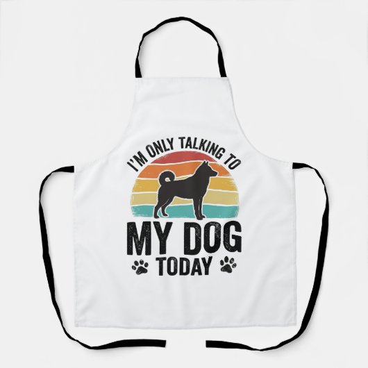 Grappige Hond Liefhebber Vintage Zonsondergang Cit Schort (Voorkant)