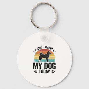 Grappige Hond Liefhebber Vintage Zonsondergang Cit Sleutelhanger