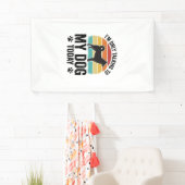 Grappige Hond Liefhebber Vintage Zonsondergang Cit Spandoek (Insitu)