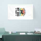 Grappige Hond Liefhebber Vintage Zonsondergang Cit Spandoek (Beurs)