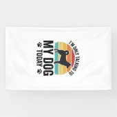 Grappige Hond Liefhebber Vintage Zonsondergang Cit Spandoek (Horizontaal)